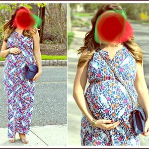Sleeveless floral button down maternity dress 👗 S